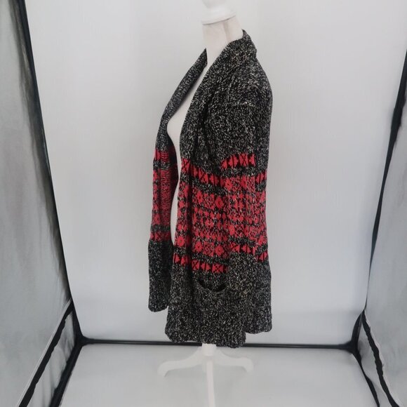 Express Black White Pink Marled Long Duster Style Sweater Size Small - Picture 8 of 8